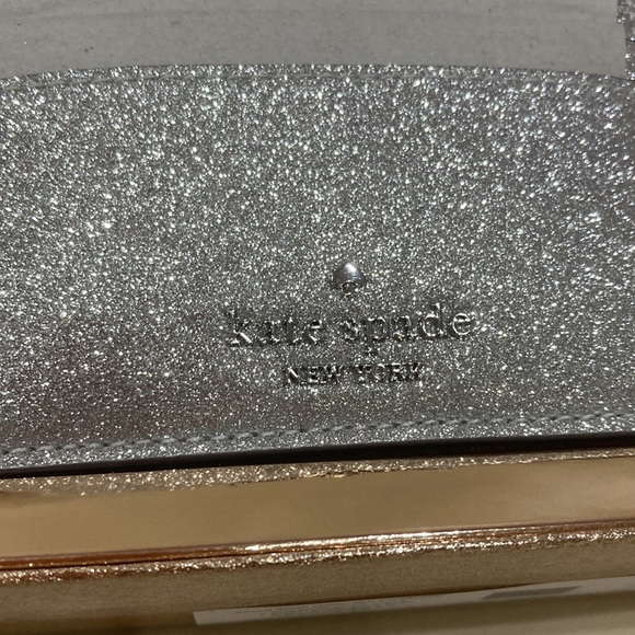 NWT Kate Spade Lunar Night Silver Sparkle Glitter Boxed Small Card Holder Wallet - Picture 6 of 15